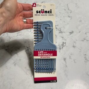 Scunci Lift and Detangle Vintage Comb Set,‎ All Hair Types, Styling, Blue, NEW